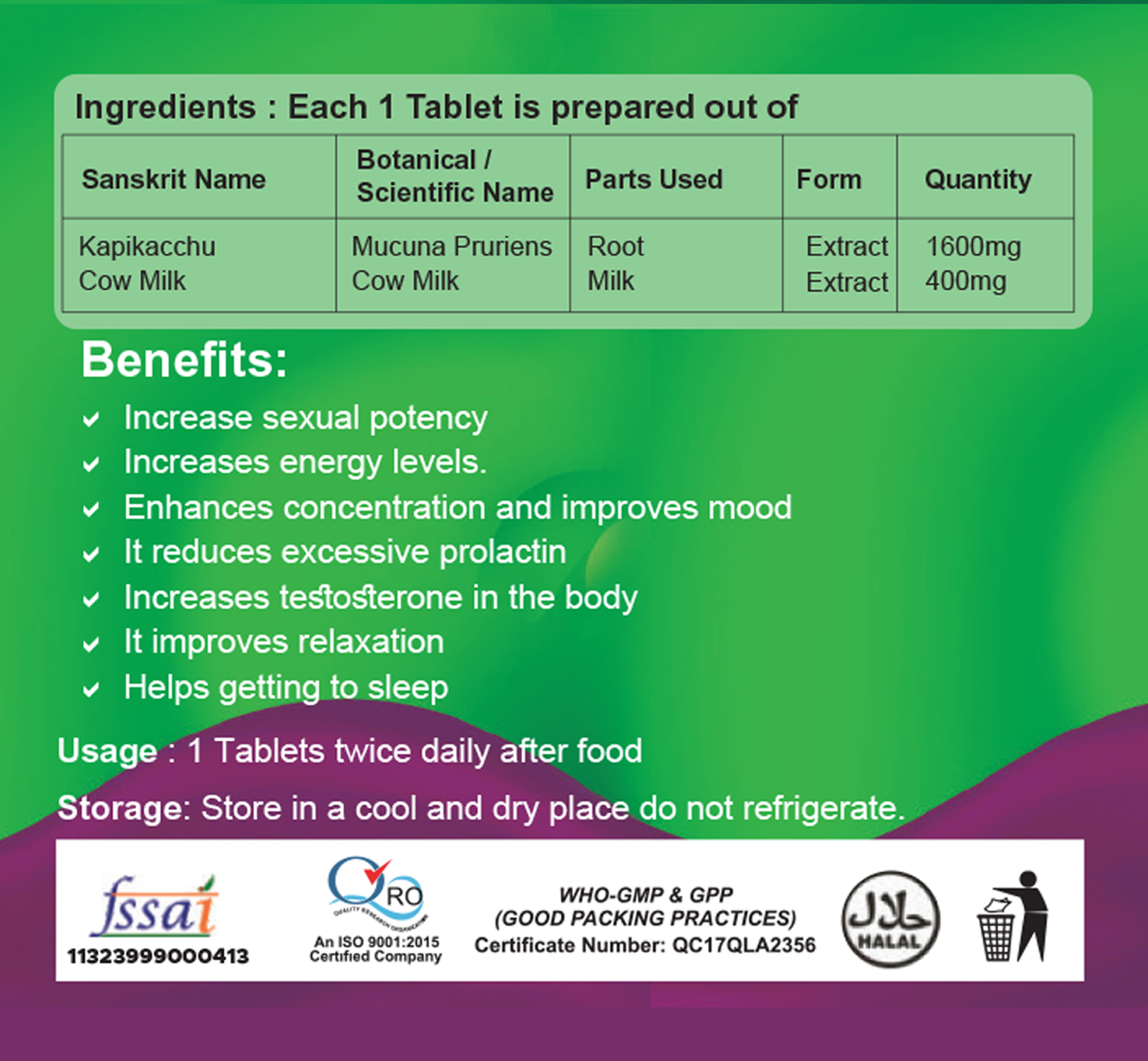 Mucuna Prurens Extract Tablet2