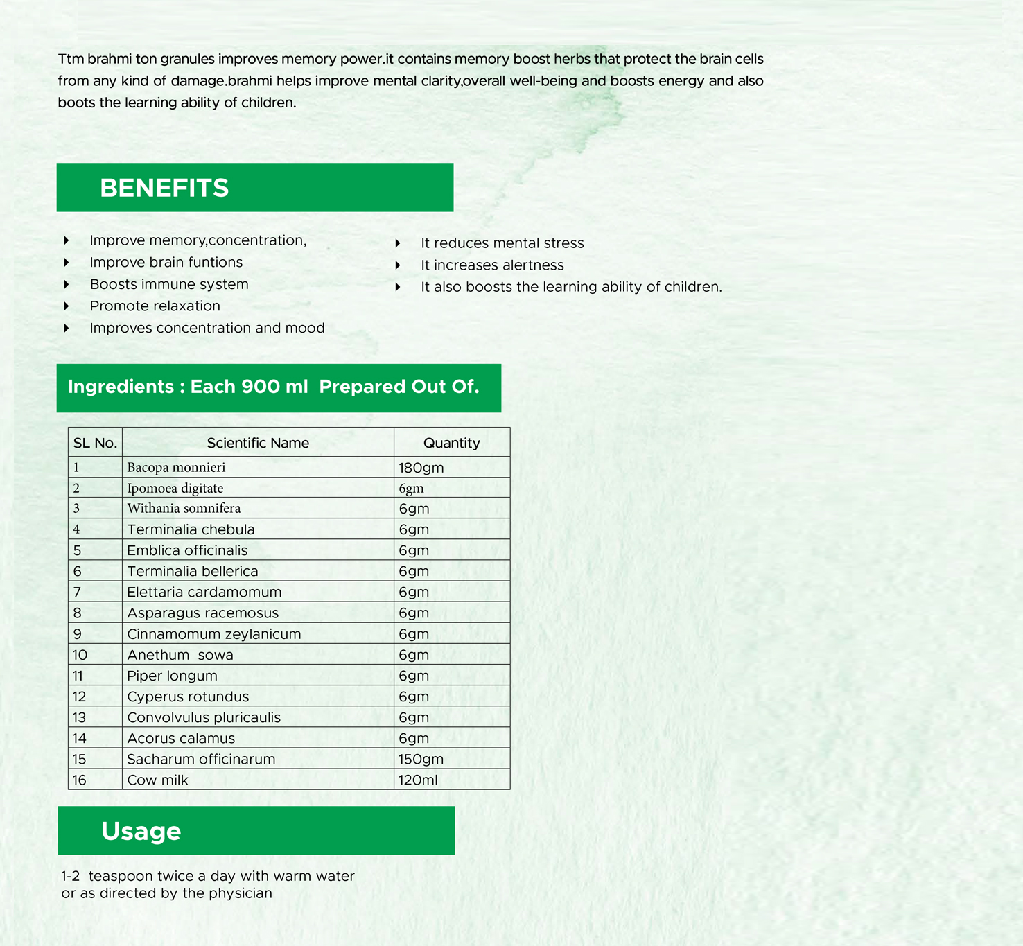 TTM Brahmi Ton Granules3