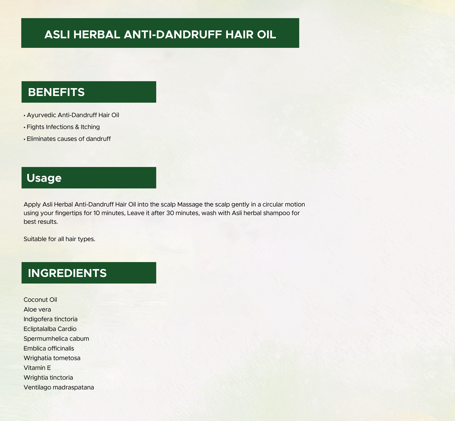 Asli Herbal Anti-Dandruff Hair oil2