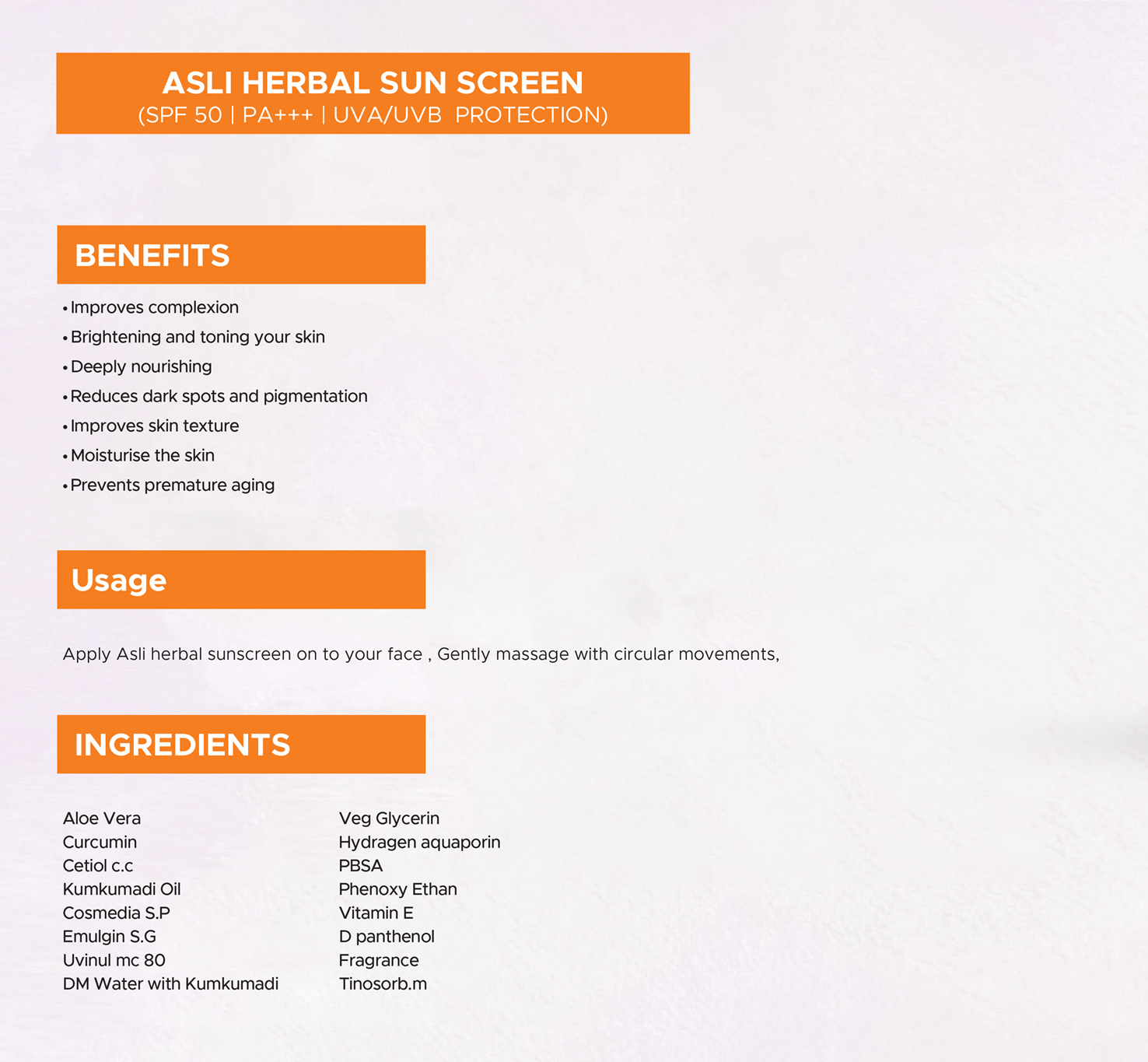 Asli Herbal Sun Screen2